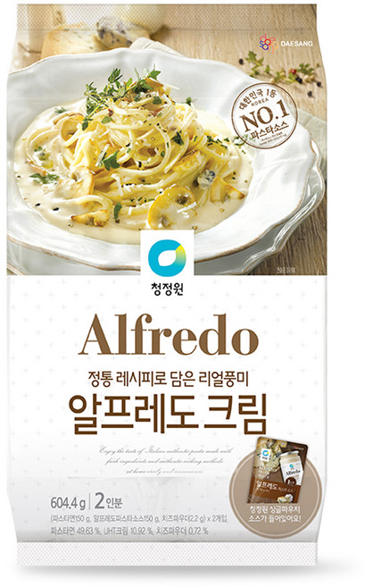 청정원 알프레도 크림파스타, 604.4g, 1개