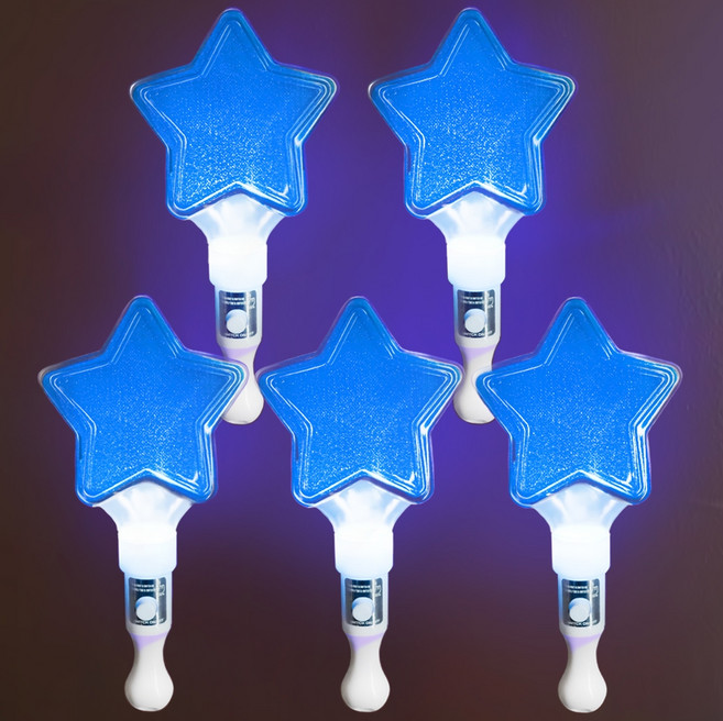 비에이비오 LED 큐티 응원 별 야광봉, 블루, 5개