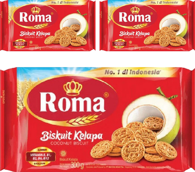 印尼 Roma 椰子餅, 300g, 3包