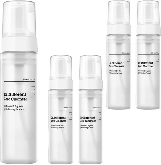 Dr.Different 零感潔面乳 中乾性肌膚, 5個, 200ml