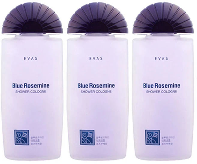 에바스코스메틱 로즈마인 블루 샤워코롱 로즈부케향, 185ml, 3개 - 쿠팡