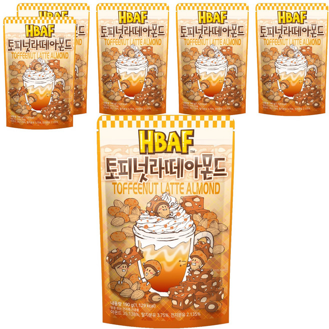 바프 토피넛라떼 아몬드, 190g, 6개