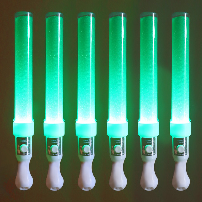 비에이비오 LED 큐티 응원 칼라 야광봉, 그린, 6개
