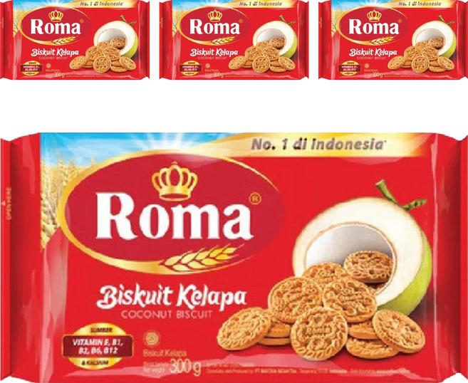 印尼 Roma 椰子餅, 300g, 4包