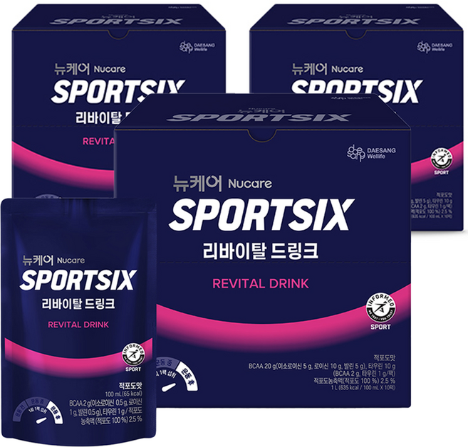 Nucare SPORTSIX Revital活力飲 10入, 100ml, 3個