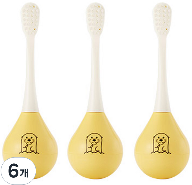 MyBEE 嬰兒牙刷 2階段, 黃色, 6個, 1個裝