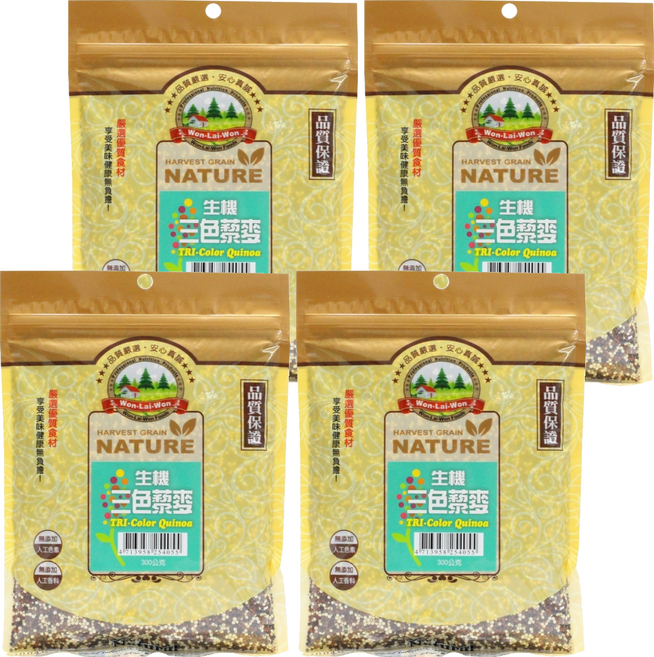 WON LAI WON 旺來旺 生機三色藜麥, 300g, 4包