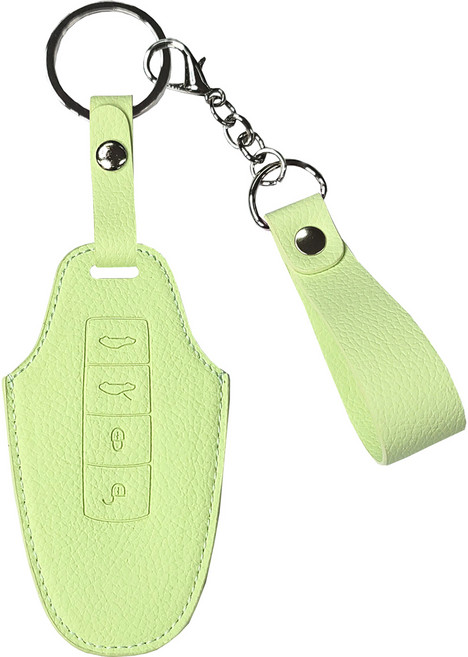 오시에나 자동차 가죽 스마트 차키케이스 스프링 키홀더, 라임, 포르쉐A타입