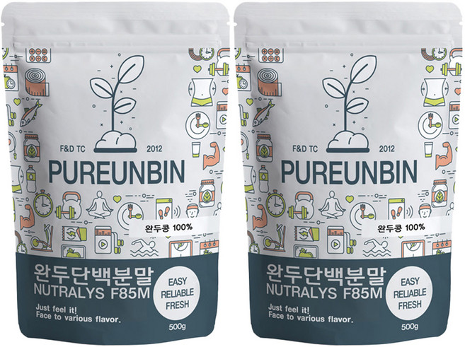 PUREUNBIN 豌豆蛋白粉, 500g, 2個