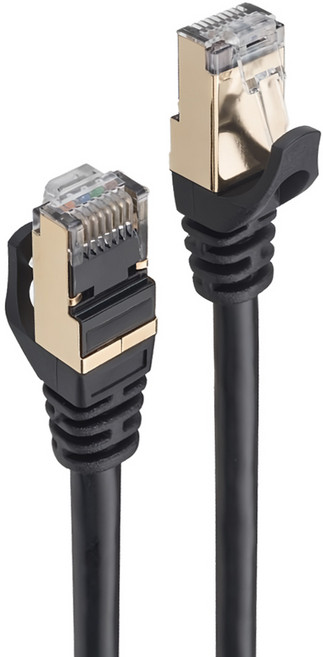 RASTO 極速 Cat7 鍍金接頭SFTP雙屏蔽網路線, 1.5m, 黑色, 1條