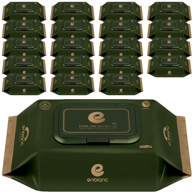 앙블랑 세이프 카키 유아물티슈 캡형 N-KC10, 82g, 68매, 20개