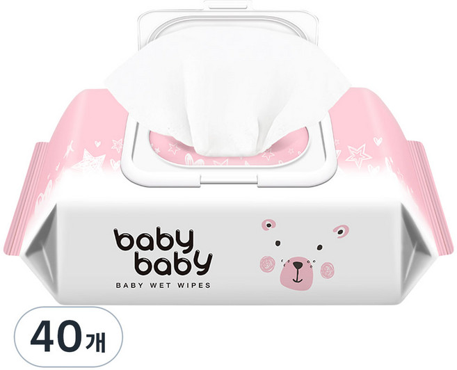 지앤티클린 베이비베이비 트윙클 아기물티슈 리필형 43gsm, 43g, 120매, 40개