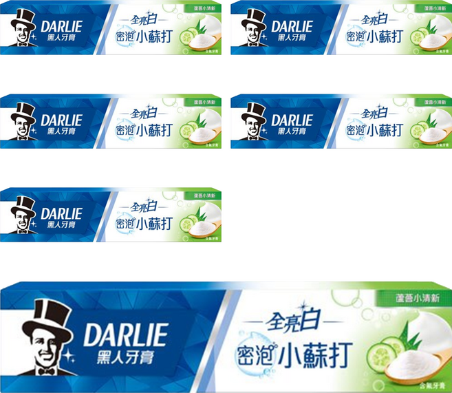 DARLIE 好來 全亮白 密泡小蘇打牙膏 蘆薈小清新, 140g, 6條