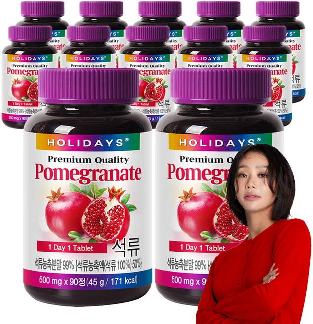홀리데이즈 프리미엄 석류 타블렛 90정, 45g, 12개 - 쿠팡