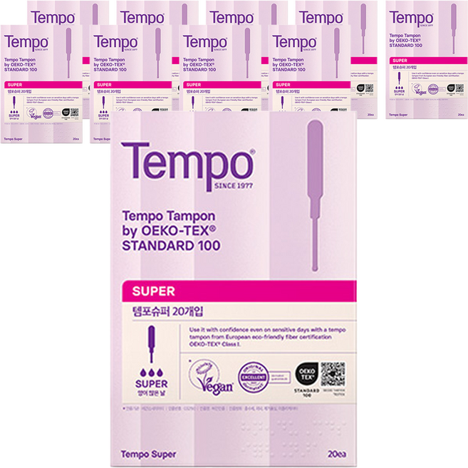 템포 오리지널 탐폰, 슈퍼, 20개입, 10개
