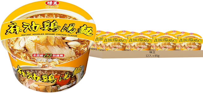 味王 麻油雞湯麵 85g, 12入