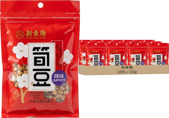 新東陽 辣味筍豆, 150g, 18包