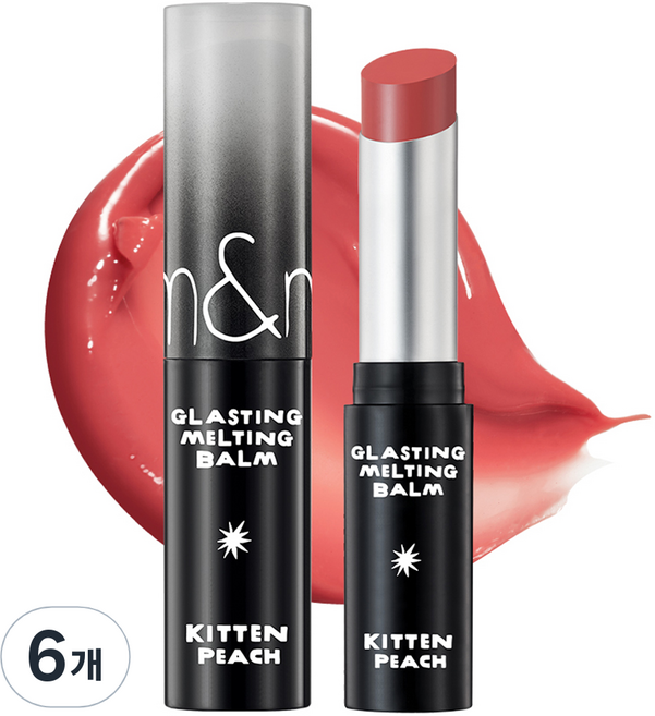 롬앤 X 이나피스퀘어 글래스팅 멜팅 밤 립틴트, 6개, 16키튼피치