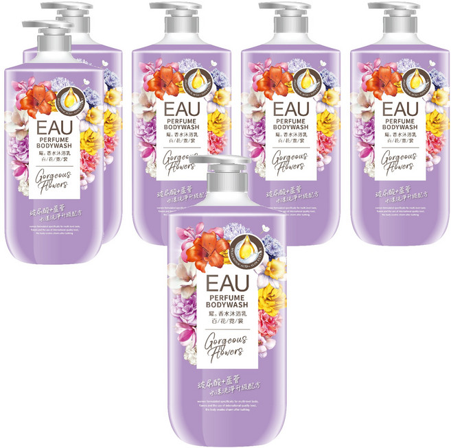 EAU 淨耀 香水沐浴乳 百花霓裳, 1L, 6罐