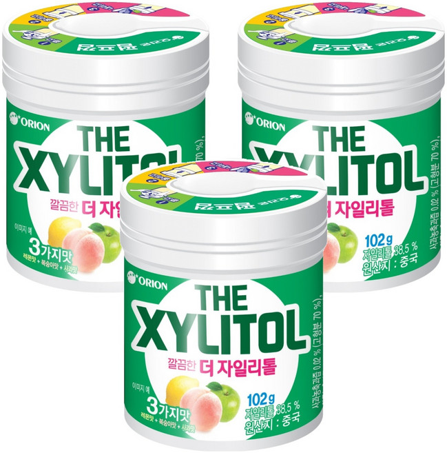 오리온 달지않아 깔끔한 더 자일리톨, 102g, 3개