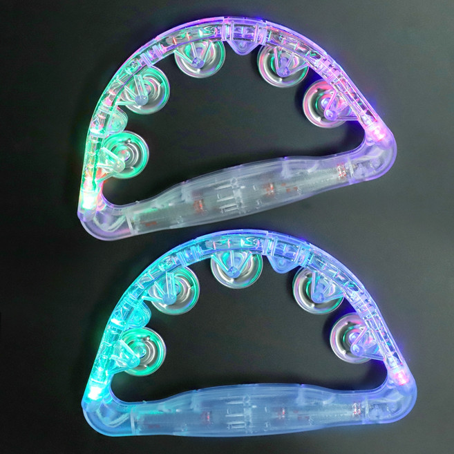 비에이비오 LED 대형 발광 탬버린 22 x 13.5 cm, 랜덤발송, 2개