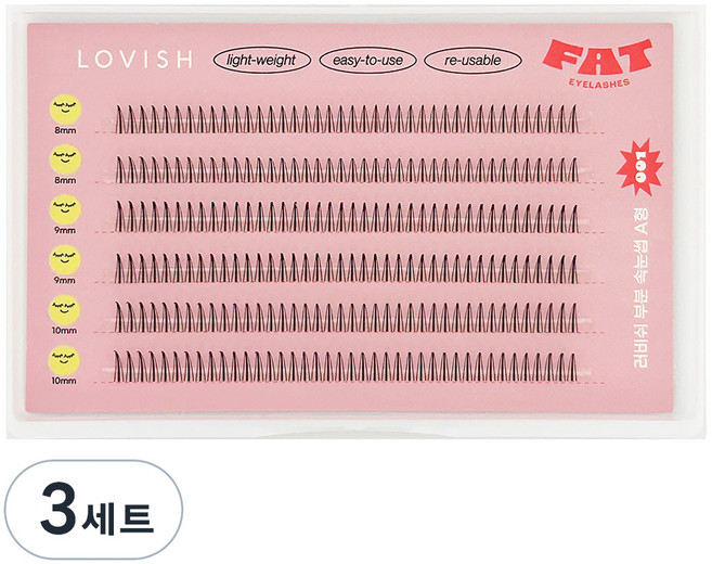 러비쉬 부분 속눈썹 세트, 3세트, 001