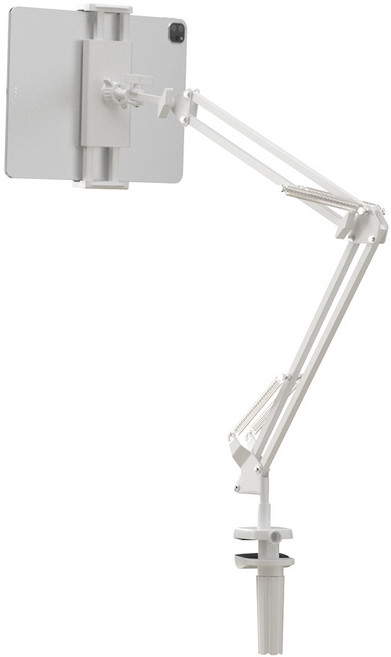 홈플래닛 접이식 스마트폰 태블릿 집게형 거치대, 화이트, 1개, KW-BD1021