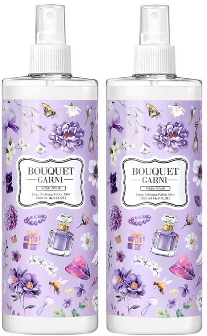 부케가르니 딥퍼퓸 섬유향수, 화이트머스크, 500ml, 2개