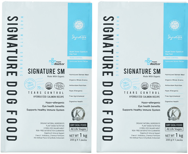 마이펫닥터 강아지 시그니처 유기농 기능성 사료, 눈물개선/눈건강, 1kg, 2개