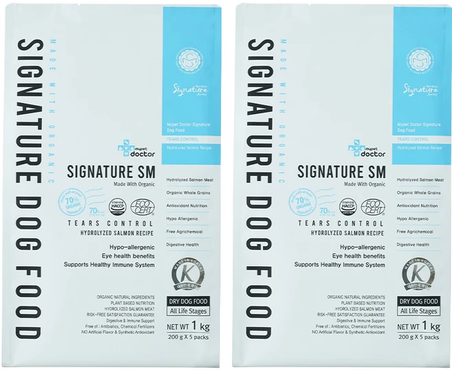 마이펫닥터 강아지 시그니처 유기농 기능성 사료, 눈물개선/눈건강, 1kg, 2개 - 쿠팡