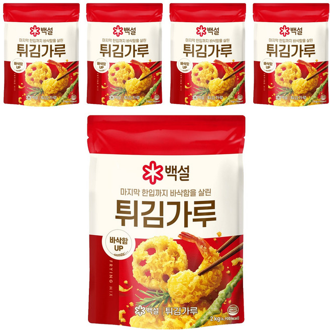 백설 튀김가루, 2kg, 5개