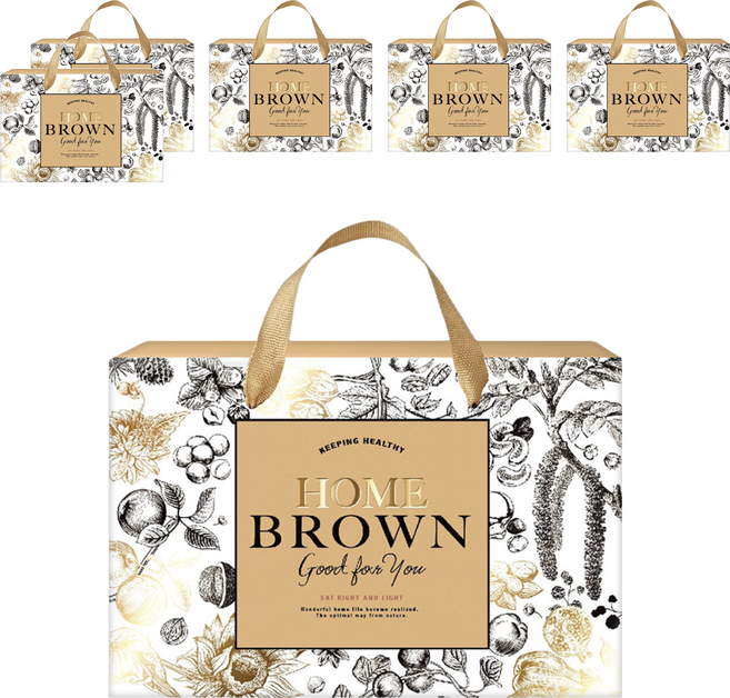 HomeBrown 紅布朗 幸福金緻禮盒 鹽烤3色堅果170g + 輕烘培雙桃果仁130g + 鹽烤腰果仁170g, 6盒