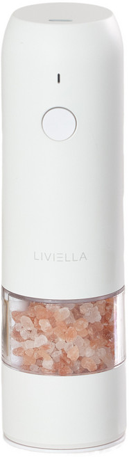 리비엘라 충전식 전동 후추 소금 깨 그라인더, 화이트, 50ml, 1개