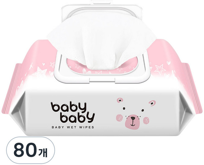 지앤티클린 베이비베이비 트윙클 아기물티슈 리필형 43gsm, 43g, 120매, 80개