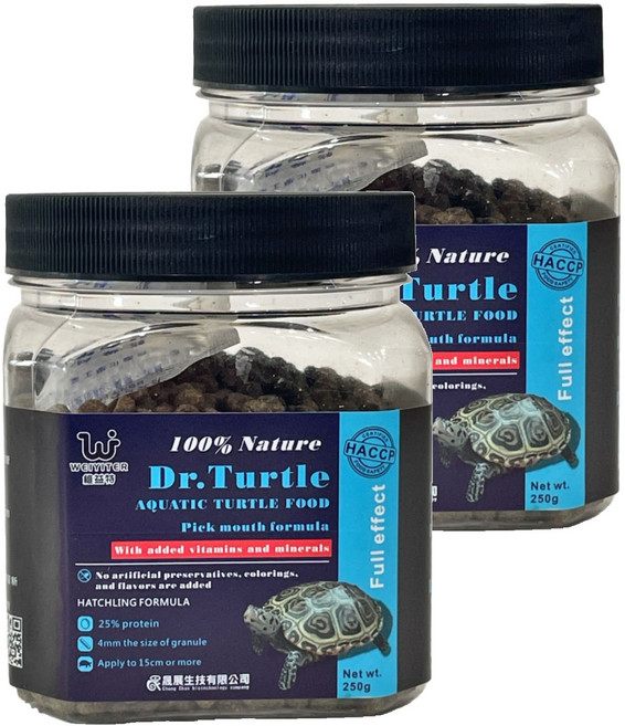 WEIYITER 維益特 水龜挑嘴全效浮水飼料, 250g, 2罐