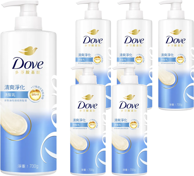 Dove 多芬 清爽淨化洗髮乳, 700g, 6瓶