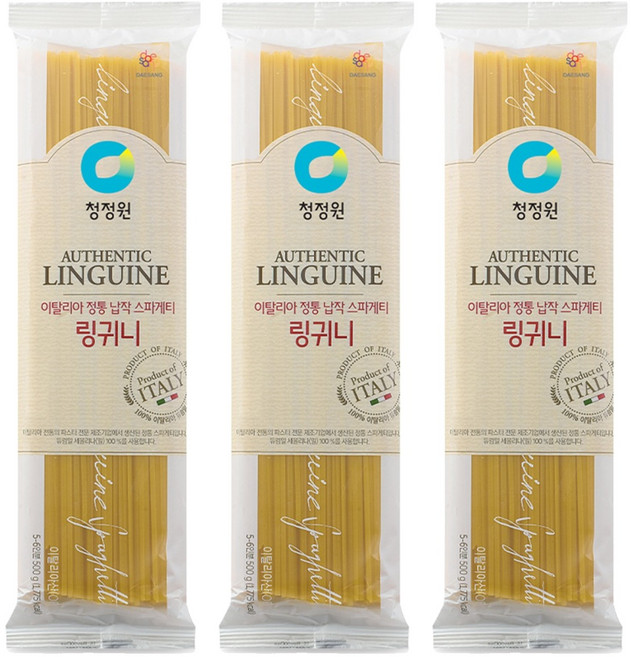 청정원 링귀니 스파게티면, 500g, 3개