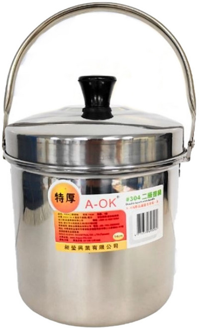 A-OK 304不鏽鋼二層提鍋, 14cm, 1個, 不鏽鋼