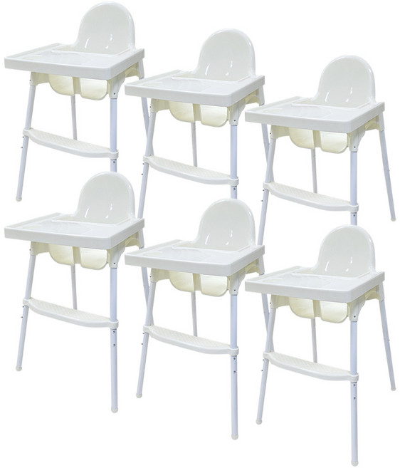 라비베베 높이조절 식탁 유아 하이체어 + 트레이 + 발판 6세트, 혼합색상