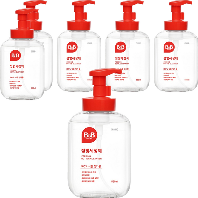 비앤비 젖병세정제 거품형, 550ml, 6개