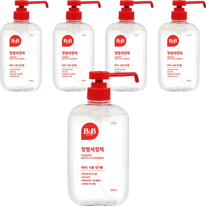 비앤비 젖병세정제 액상형, 600ml, 5개