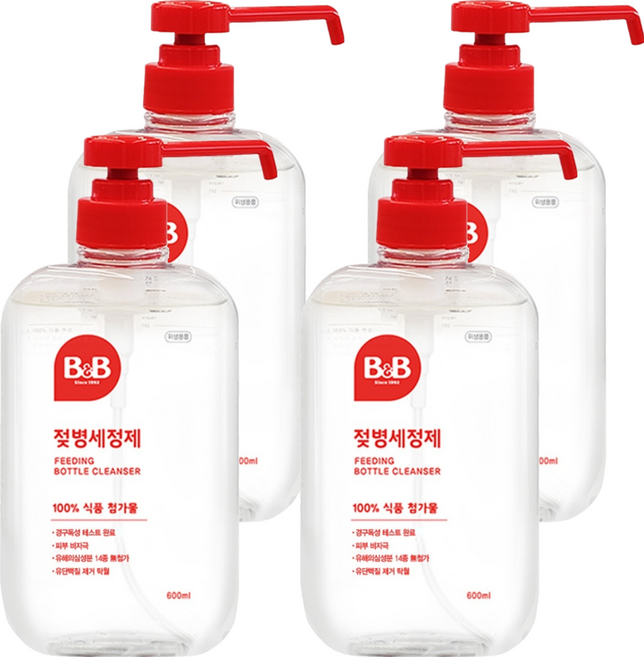 비앤비 젖병세정제 액상형, 600ml, 4개
