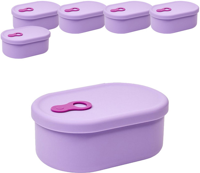 심볼라 실리팝 스팀홀 실리콘 팩 전자레인지 용기 바이올렛, 6개, 200ml