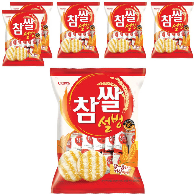 크라운 참쌀설병, 128g, 6개
