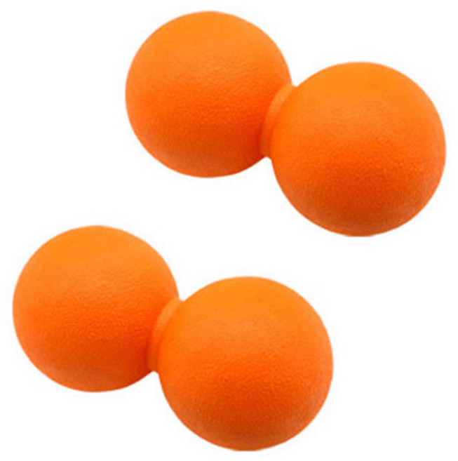스포홀릭 땅콩 TPE 더블 마사지볼, 오렌지, 2개