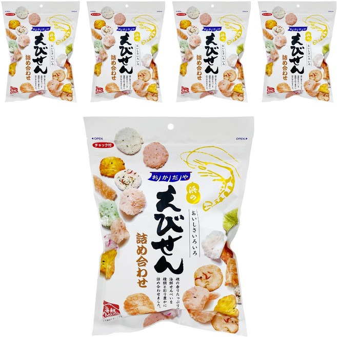 岡田屋製菓 綜合蝦餅, 155g, 5包
