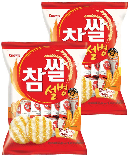 크라운 참쌀설병, 128g, 2개