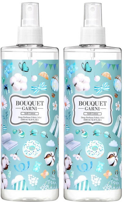 부케가르니 딥퍼퓸 섬유향수, 소프트코튼, 500ml, 2개