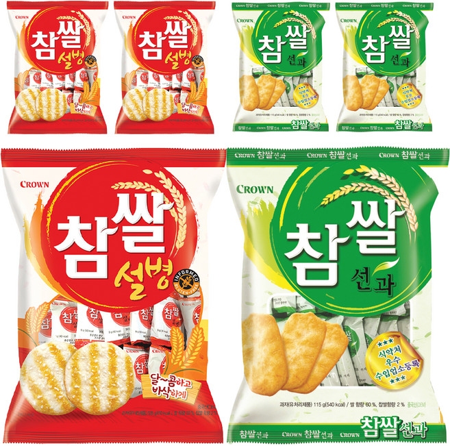 크라운 참쌀선과 115g 3p + 설병 128g 3p, 1세트