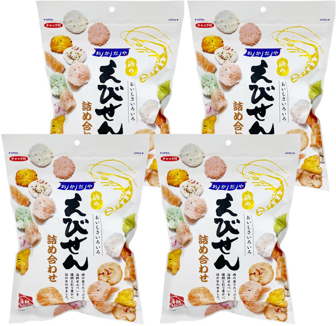岡田屋製菓 綜合蝦餅, 155g, 4包